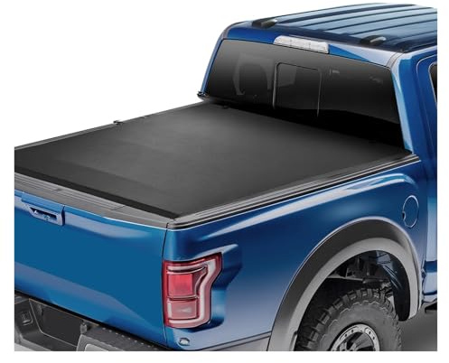 Wnfmjqe Kofferraumabdeckung Für Dodge Für Ram 1500 (inkl. Classic) Baujahre 2002-202, Passend Für 6,4'x5,5' Innenmaße, Vierfach Faltbare Ladeflächenabdeckung Gepäckraumabdeckung