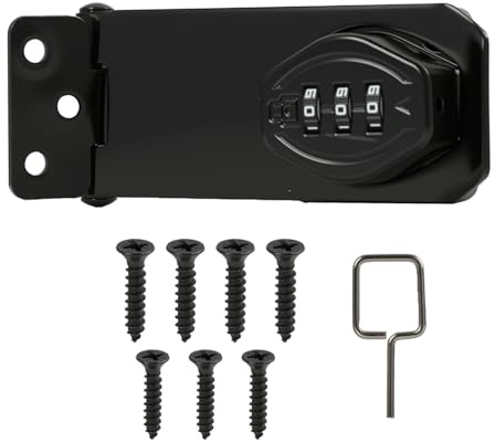 Türriegel Abschließbar 4 Zoll mit Überfalle Zahlenschloss, 4 Zoll Schrankschloss für Türen, Schubladen und Fenster, zahlenschloss tür für Outdoor, Garage, Garten, Schrank