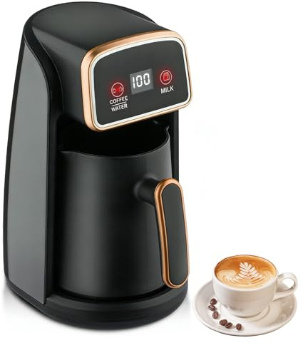 CISSIYOG Cafetera turca | Cafetera de 600 W con sistema de doble calentamiento | Protección contra sobrecalentamiento y desbordamiento | Capacidad de 300 ml (1–4 tazas) | Fácil limpieza