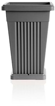 mille idee Vaso Piramide Quadrato per Piante – Fioriera Decorativa in Plastica Resistente per Interno ed Esterno – Design Moderno 40x40xH59 (Grigio)