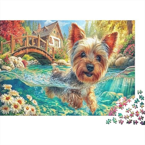 Yorkshire Terrier Jigsaw Puzzle 1000 Pieces for Seniors Brain Training Holiday Puzzle 70x50cm/1000pcs