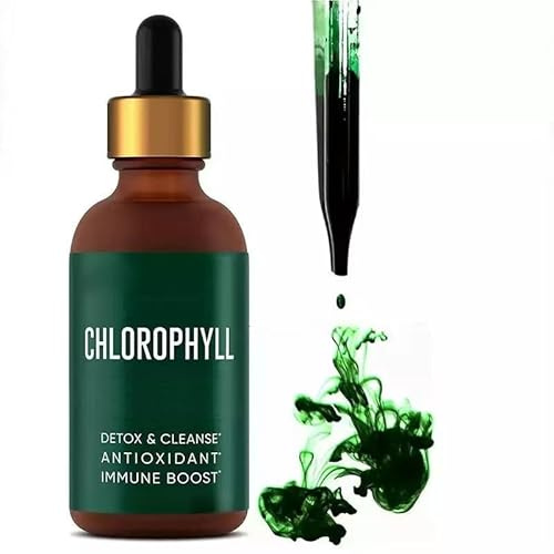 Clorofila líquida para estimular el sistema inmunológico, aumentar la energía, apoyar la digestión y desintoxicar rápidamente - Sin OGM, vegano