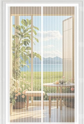 Tenda Zanzariera Porta 115 x 227 cm Magneti Extra Forti Chiusura Automatica Traspirante Anti Zanzare Insetti, Autoadesiva Senza Fori Finestra Porte Chiusura per Balconi, Bianco