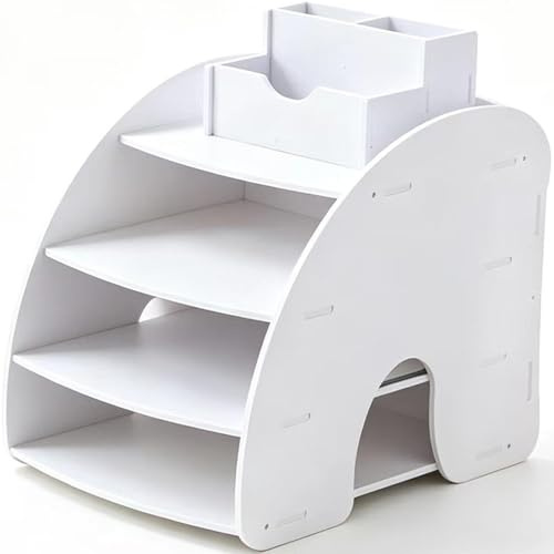 Skrivbordsorganisatör med 3–15 nivåer, stapelbara förvaringsbrickor för scrapbooking papper, förvaringskub för kontorsmappar, flera stilar (4-D)