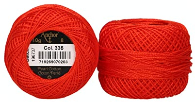 Anchor Perlgarn 8, 4591008-00335, Farbe:tomatenrot, Stickgarne