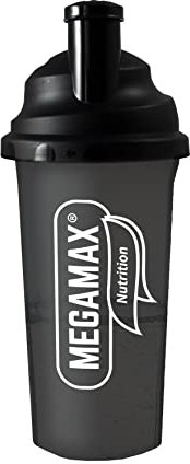 MEGAMAX Shaker [Protein Eiweiß Mixer] für auslaufsichere Shakes | Trinkflasche für Eiweißshakes u. Für Krafttraining, Bodybuilding & Fitness | Mixbecher mit Pulverfach Schraubverschluss, Messskala