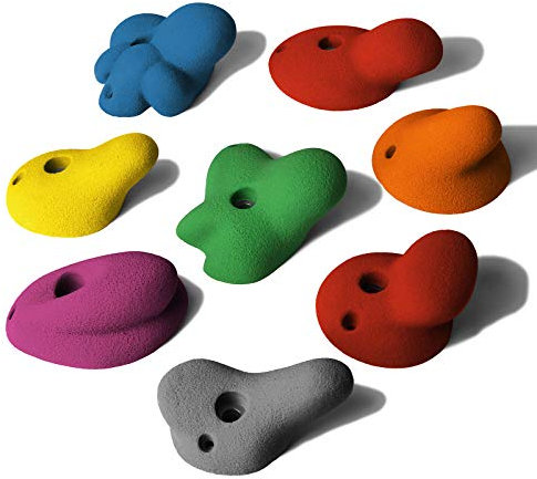 ALPIDEX 8 XL Klettergriffe | Henkelgriffe | Tiefe bis Mitteltiefe Hinterschneidungen | Klettersteine | Extra Große Griffe - Farbe:Mixed Colour