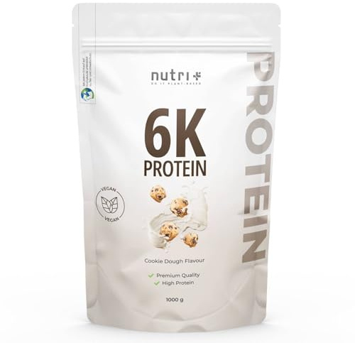 Nutri + Proteínas Complejo para la Construcción muscular Cookie Dough 1000g - Proteína aislada en Polvo con Gotas Chocolate - Fitness y Culturismo - Aminoácidos aislados de Proteína y BCAA