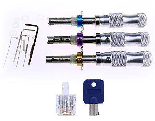 Loboo Idea HUK Tubular Lock Pick Set Und 7 Pin übungsschloss Tubular Lock for Für Anfänger Und Profi-schlosser, Schlüsseldienst Werkzeug Set Für Schlüsseldienst, Lockpicking Tubular Dietrich Set