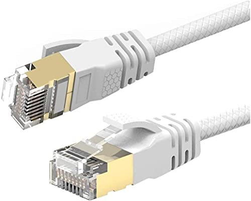 Reulin 15M Cat 7A Ultra Sottile - Gigabit Cavo di Rete Ethernet Velocità fino a 40G-1000 MHz Compatibile con Cat5 Cat5e Cat6 Cat6a Cat7 Cat7A+ Switch Router Modem Per Reti ad Alta Velocità