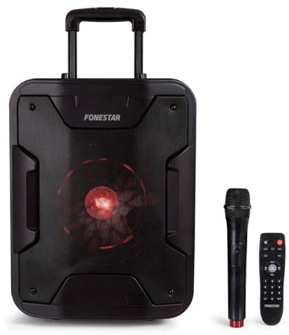 FONESTAR California. Altavoz Combo Trolley con Micrófono Inalambrico