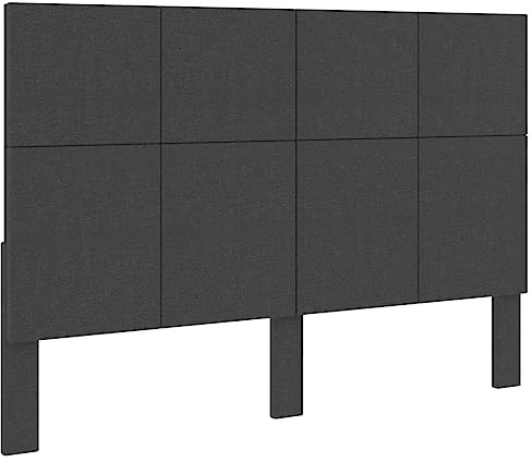 vidaXL Kopfteil Polsterkopfteil Betthaupt Bettkopfteil für Bett Bettgestell Bettrahmen Doppelbett Schlafzimmer Dunkelgrau Stoff 140x200cm
