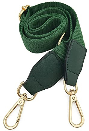 Verstellbarer Schultergurt Taschengurt Schulterriemen Umhängegurt für Schultertasche Tragetaschen und Handtaschen Breit 40mm -Streifen 75-135cm Grün