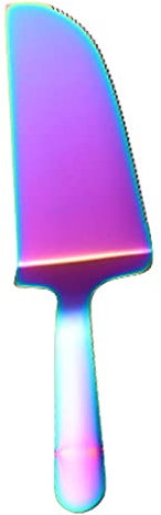 Brasse Stainless Steel Pizza Shovel Bread Slicer Serrated Edge Cake Pie Server Divider Cake Cutter Knife Dessert Spatula Neon