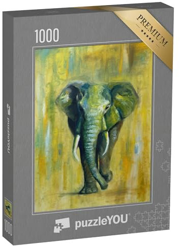 puzzleYOU: Puzzle 1000 Teile „Ölgemälde: EIN Elefant“ – aus der Puzzle-Kollektion Kunstwerke