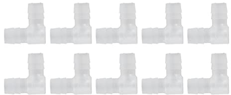 10st Armbåg Hulling Plast 90 Grader Adapter L-Form med Lika Hullingar Passning (10 mm)