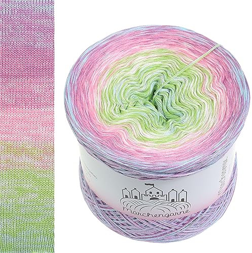 Farbverlaufsgarn Bobbel Crazy 300g - 1140m 4Fädig Wolle Strickwolle Häkeln (Crazy 35 - Amethyst/Libelle außen)