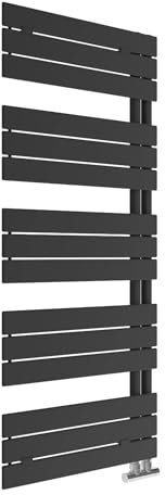 Radiatore di design Arezzo, colore nero opaco, 1430 x 600 mm, scaldasalviette
