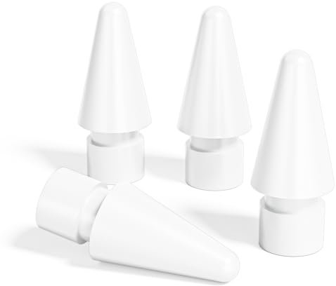 Qreninv 4 Piezas Punta Compatible con Apple Pencil 1 y 2 Generación, Puntas de lápiz de Alta sensibilidad, Control Preciso, Puntas Resistentes al Desgaste, Blanco
