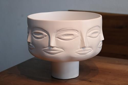 Affari Pflanzschale Übertopf Vase mit Gesichtern, modern, 22,5 cm