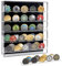 Qivine Acryl Münzen Aufbewahrung Box, Münzvitrine Münzalbum 2 Euro mit Abnehmbaren Regale, Münzdisplayhalter Souvenir Münzen Sammelalbum mit Magnetischer Tür für 45 Militärmedaillen, Pokerchip