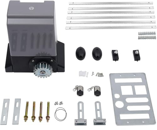 Schiebetorantrieb Torantrieb Schiebetor 750W 1800KG Elektrischer Toröffner mit Fernbedienung Garagentoröffner Torantrieb Schiebetor für Hotel Fabrik (750W)