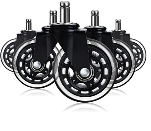5er-Pack 3 Universal-Bürostuhlrollen-Ersatz, drehbare weiche Gummi-Sicherheitsrollen for Bürostühle, Gaming-Stühle usw. (Color : 11MM)