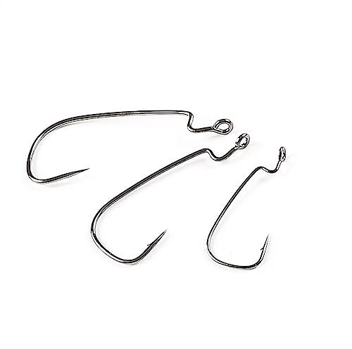 Angeln Quick Knot Tool 20 Stück Supercontinent Offset mit großen Ringen, Karbonstahl-Kurbelhaken, Haken, Tackle-Haken mit großem Augenring Verschiedene Angelhaken (Color : 4#)