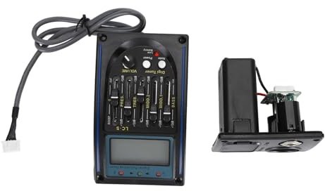 5-Band-EQ-Equalizer-Vorverstärker-Tonabnehmer für Akustikgitarre mit Tuner-Funktion, Echte Lautstärkeregelung, Geeignet für Gitarren und Bässe
