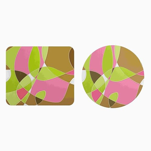 EHOMERY Tapis de Souris Taille Personnalisable Tapis de Clavier Souris Gamer Cercle Tapis de Souris Gamer Control Mouse Pad - 2 Pack [20x24 cm and Dia 20 cm]