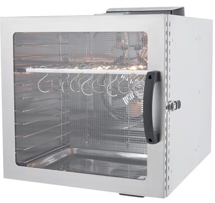 Deshidratador de acero inoxidable, 1000 W, deshidratador de alimentos con regulador de temperatura, deshidratador de alimentos 30-90 °C, temporizador de 24 horas, 20 ganchos, 10 pisos, para carne,