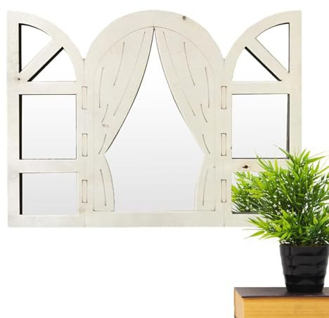 Finestra decorativa da parete per finestre e finestre – Finestra artistica a cupola in legno acrilico da parete | Finestra autoadesiva sul retro, decorazione per cornici in legno multifunzionale