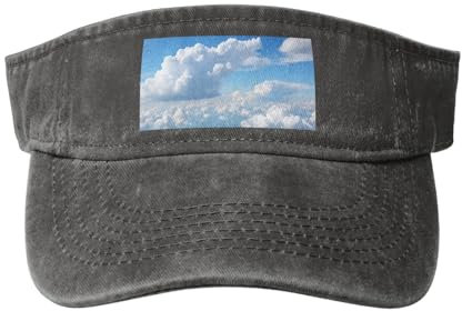 Baseballkappe aus Denim, Motiv: Himmel mit flauschigen Wolken, personalisierbar, für Damen und Herren, Sportmütze, dunkelgrau (Deep Heather), M/Einheitsgröße