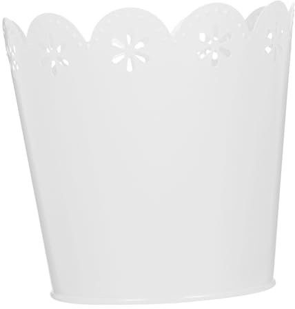 HOMSFOU Mini Poubelle de Bureau Ronde en Fer, Blanche, Élégante et Peu Encombrante pour Bureau ou Comptoir, Usage Polyvalent