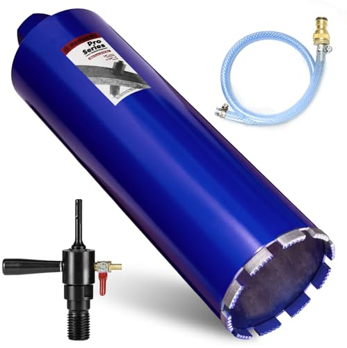 DaduoRi 4-1/2 Pro Core Drill Bit with SDS Plus Water Injection Adapter(1-1/4-7 UNC),14 Depth Upgraded Welded Wet Core Bits for Concrete with Rebar, Brick, Masonry, Mortar (Include Water Hose Kit)