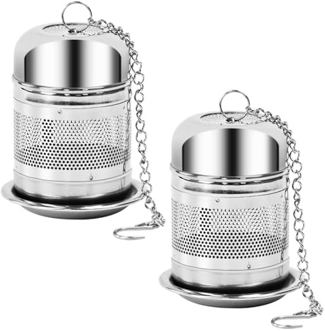 REFORUNG 2 pcs Filtre à Thé en Acier Inoxydable Passoire à Thé pour Tisanes Filtres à Thé en Vrac Filtre à Thé avec Filtres à Couvercle Maille Fine pour Infuseur à Thé Pour Épices