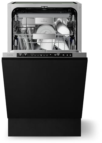 Klarstein Velaire Lavavajillas Integrable 45cm - 10 Cubiertos, 6 Programas, 42 dB, Clase B, AquaStop, Panelable, Totalmente Integrado, Acero Inoxidable