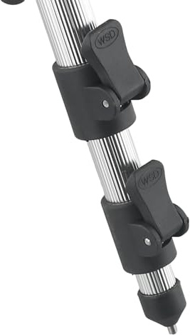 Treppiede pieghevole per canna da pesca, struttura in alluminio per 7 canne da pesca, lunghezza gamba regolabile (B rosso)