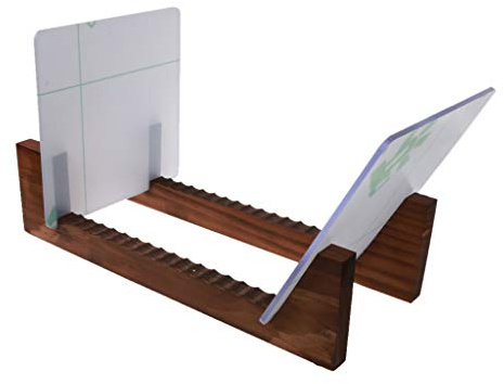 Kadagg Portadischi in Legno impila Fino a 20 Album Supporto in Legno con estremità in Acrilico Trasparente Portadischi Portatile Moderno in Legno