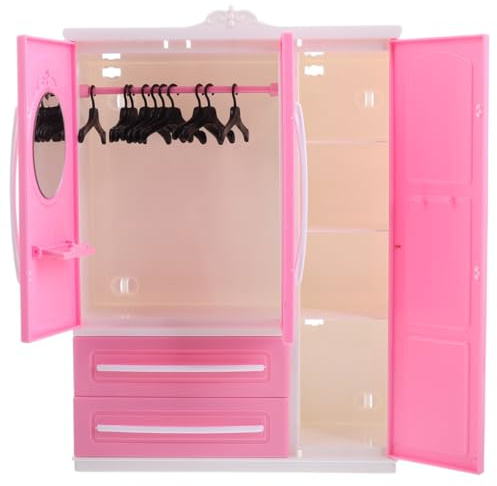 UPKOCH Armadio per Bambole di Miniatura Organizer Guardaroba per Vestiti Giocattolo Mobili Casa delle Bambole Scaffale Stoccaggio Accessorio Gioco Colore Casuale
