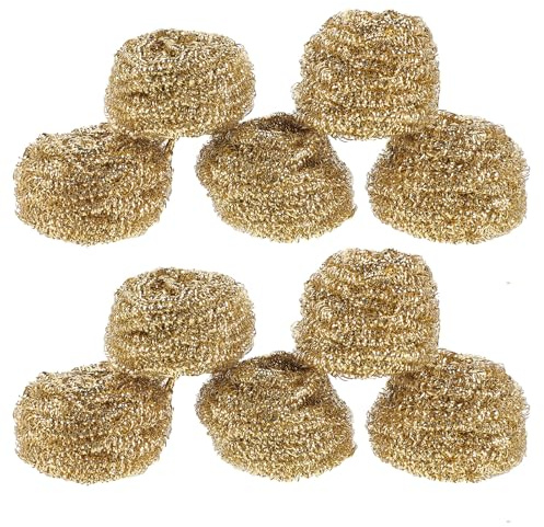 TIDTALEO Pulitori Punte Saldatura in Ottone 10 Pezzi, Sfere di Pulizia Resistenti ad Alte Temperature, Accessori per Saldatori, per Rimozione Ossidi e Manutenzione Punta Saldatore