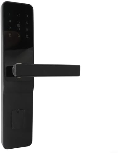 Minflora Serratura elettronica per porta, senza chiave, con app, codice o scheda IC, in acciaio inox e lega di alluminio, colore grigio, per uso residenziale e commerciale (modello elettronico)