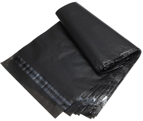 25 stycken folieförsändelsepåsar 350 x 450 mm svart självhäftande | fraktpåsar ogenomskinliga | fraktpåsar av plast för kläder, textilier, varor