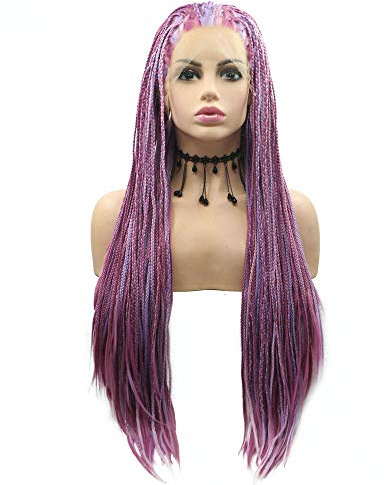 SereneWig - Pelucas trenzadas para mujer, color lila y morado