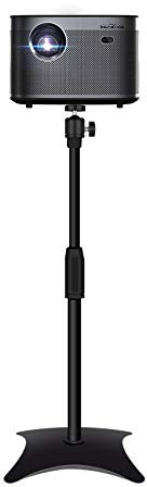 Drsn Vier-Ecken-Bodenständer Beamer Stativ, Verstellbar 70-125 cm, 3 kg Traglast, 1/4'' Kompatibel, 360° Drehbare Kugelkopf, Bodenständer für Kleine Kamera, Webcam Mikrofon, Projektor, GoPro(Schwarz)