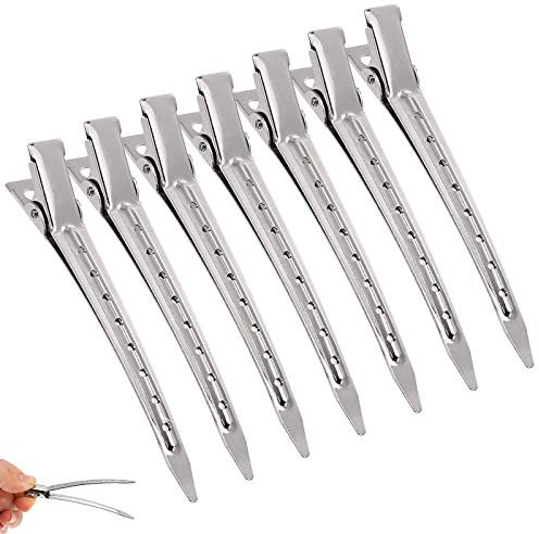 Fermaglio Professionale in Metallo Bigodini in Metallo Forcina A Becco D'anatra Fermaglio per Capelli a Coccodrillo Clip A Becco D'anatra in Metallo con Fori for Hair Bows DIY Accessories 60 Pezzi