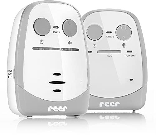 Reer Nova Babyphone vom Erfinder der Babyphone, mit Lautstärke-Regulierung und optischer Geräusch-Anzeige, 450m Reichweite 50140 weiß