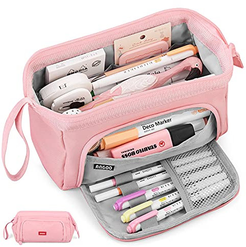 Mamowla Federmäppchen, Super Große terbar Mäppchen Mädchen Teenager mit Kapazität, Federmäppchen Für Kinder Junge Studenten Erwachsene Federtasche Mädchen, Rosa