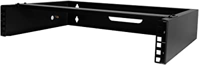 StarTech.com 2HE Wandmontage Netzwerkschrank klein - 19 Zoll Patchhalter/Rackschrank - Industriegehäuse/Industrieschrank für wandmontage - Serverschrank 35kg Tragkraft, Schwarz (RACK-2U-14-BRACKET)