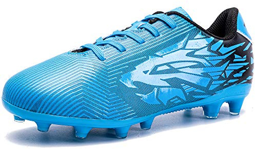 Fotbollsskor för pojkar flickor, FG/TF, tonåring, fotboll, friidrott, träningsskor, inomhus, utomhus, sport, sneakers för barn, unisex, S1901 Blå Fg Ag, 38.5 EU